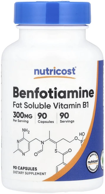 건강챙기세요 Nutricost 벤포티아민 지용성 비타민B1 300mg 캡슐 90정 백살까지오래오래, Nutricost벤포티아민지용성비타민B1300mg캡슐9, 1개 - 쿠팡