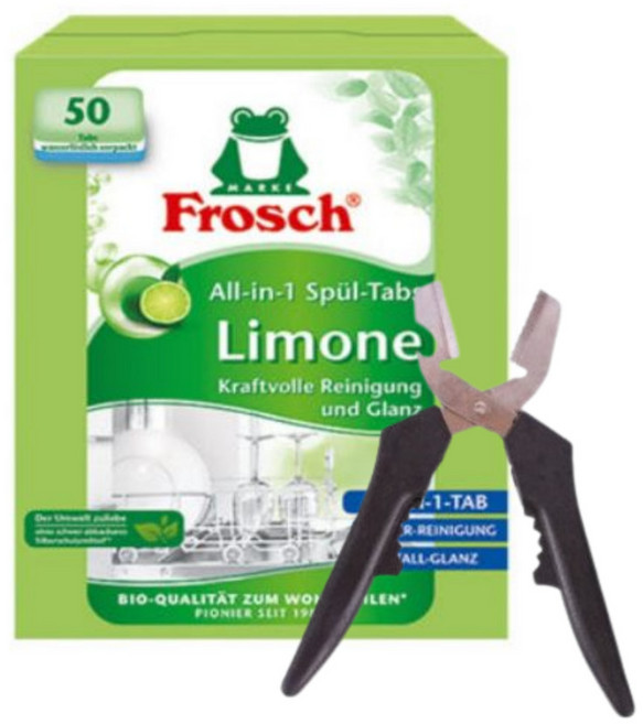 식기세척기 세제 그린레몬 올인원 50개 식세기 컷팅 가위, 18g