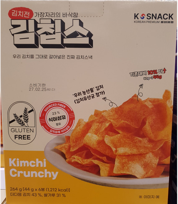 더다믐 김칩스 264G/44G X 6 KIMCHIPS