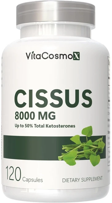 미국 비타코스모 VitaCosmoX 프리미엄 시서스 시서스캡슐 가루 분말 케토스테론 50% Cissus 고함량 고농축 8000mg, 1개, 120정 - 쿠팡