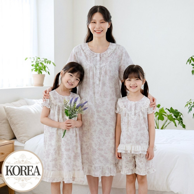 모녀룩 면 잠옷 엄마딸 파자마 M이슬H