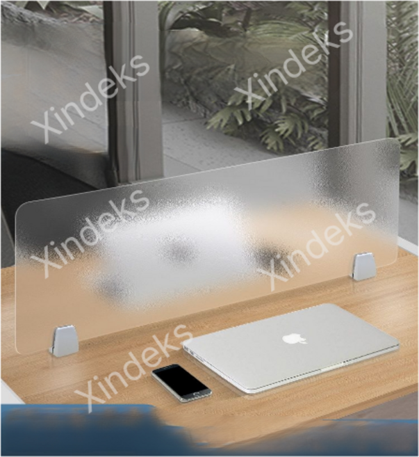 Xindeks 사무실가림막 책상가림판 반투명보드 아크릴칸막이, 60x30cm 젖음 플랫 바텀 클립