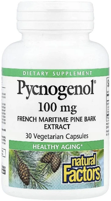 내추럴팩터스 피크노제놀 100mg Pycnogenol 프랑스 해안송 추출물 베지캡슐 30정, 1개 - 쿠팡