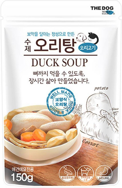 더독 수제 오리탕 150g, 5개