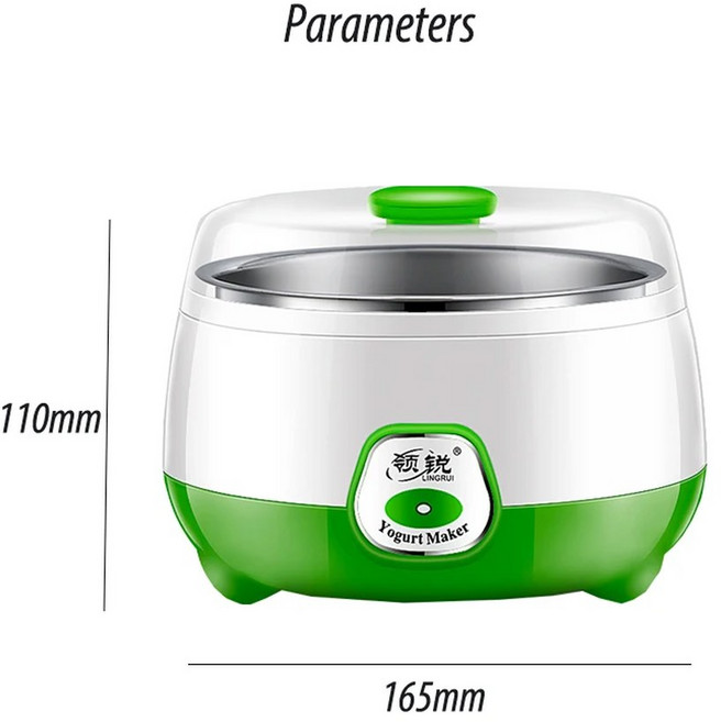 전기 미니 요구르트 메이커 자동 다기능 가정용 쌀 와인 DIY 및 낫토 발효 기계 220V 1L, 02 YELLOW_01 EU