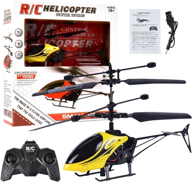 원격 제어 항공기 유도 2 채널 서스펜션 헬리콥터 추락 방지 더블 데크 프로펠러, [01] Yellow, 1개