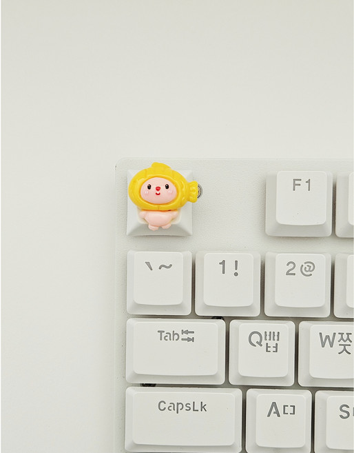 달콩 핑크루피 캐릭터 키캡, 2.붕어빵, 화이트