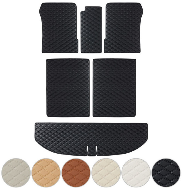 메이튼 기아 전용 제뉴인 더블 퀼팅 트렁크매트 세트 분리형, 팰리브라운, 올/더뉴쏘렌토(14년9월~20년3월) 7인승 GK113