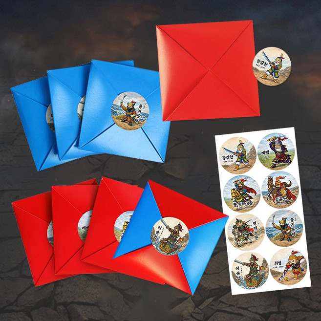 K장군들의 딱지전쟁 / 딱지8세트 + 한국사 8인의 장군스티커, 1세트