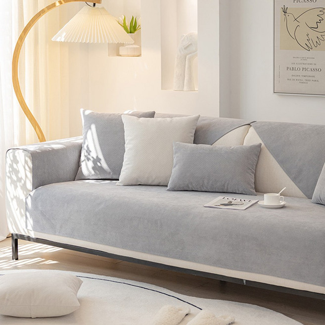 사계절 미니움 방수 정전기방지 소파패드, 2인용(90x180)cm × 그레이 × 1개, 그레이, 1개