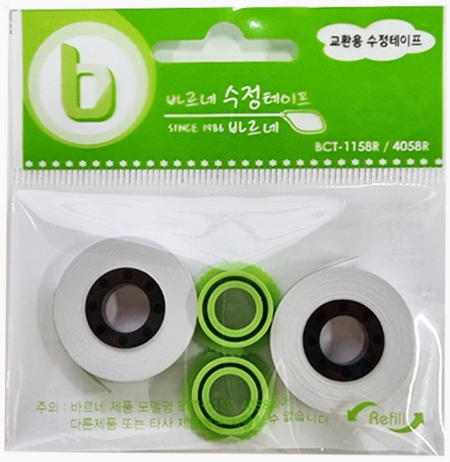 바르네 수정테이프 리필 BCT-1158R/2개입/문구 오피스, 리필 BCT-1158R 2개입