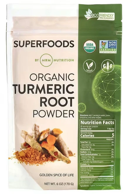 MRM 뉴트리션 유기농 강황 뿌리 분말 170g(6oz), 170g, 1팩 - 쿠팡