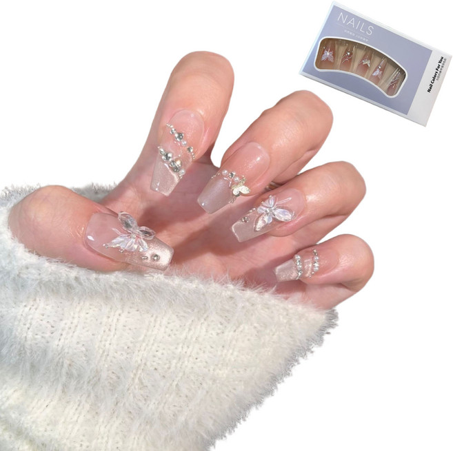 센드마이러브 붙이는 여신 네일팁, 1개, 누드핑크