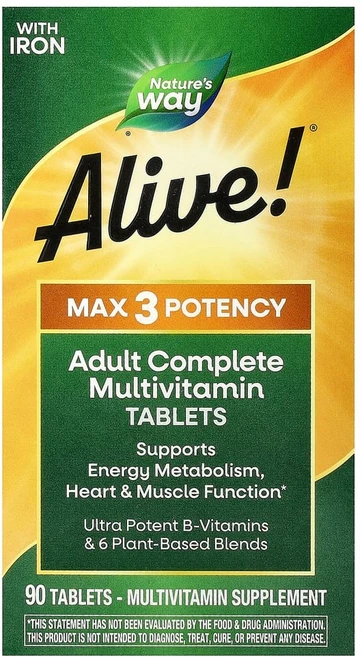 네이처스웨이 Alive Max3 Potency 종합비타민 90정, 1개 - 쿠팡