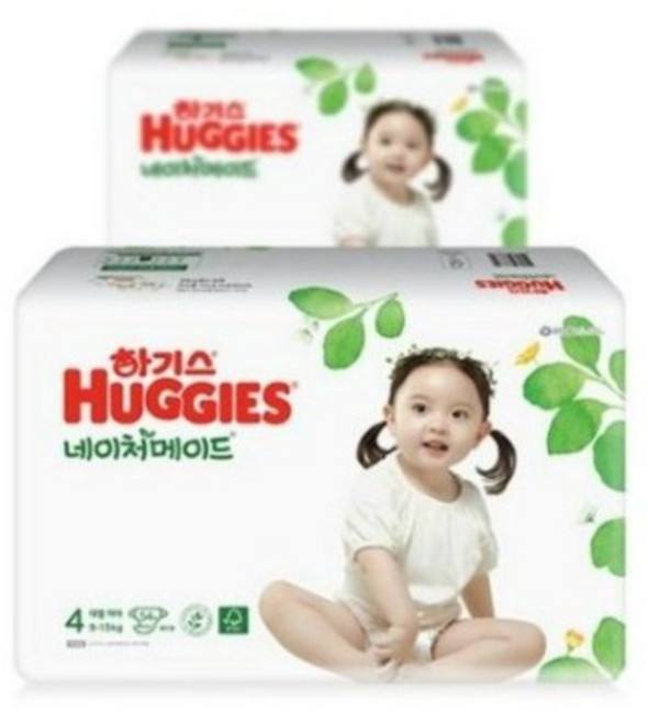 하기스 네이처메이드 밤부 밴드형 기저귀 신생아용, 4단계, 358매