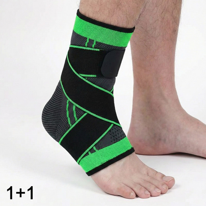 헬핏 스포츠 압박 발목보호대 좌우겸용 밴드, 형광, 2개