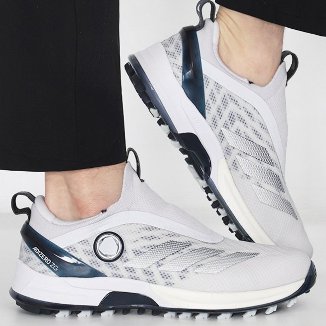 아디다스 남성 골프화 AdiZero ZG 젯지 BOA 스파이크리스 화이트-네이비-그레이 3S
