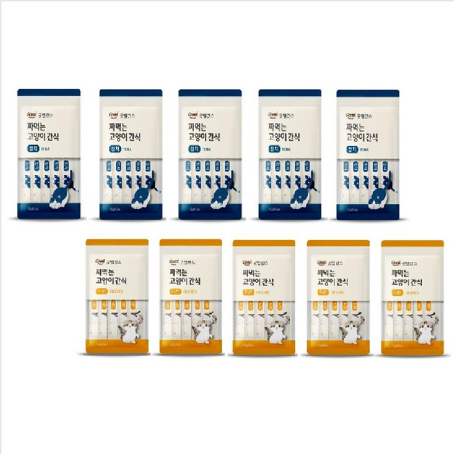 굿밸런스 짜먹는 고양이 간식 3종 택1 5px20세트, 100개, 12g, 참치+치킨