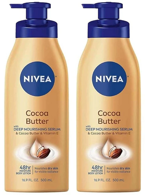 NIVEA 코코아 버터 바디 로션 499.8ml(16.8온스) (2팩), 500ml - 쿠팡