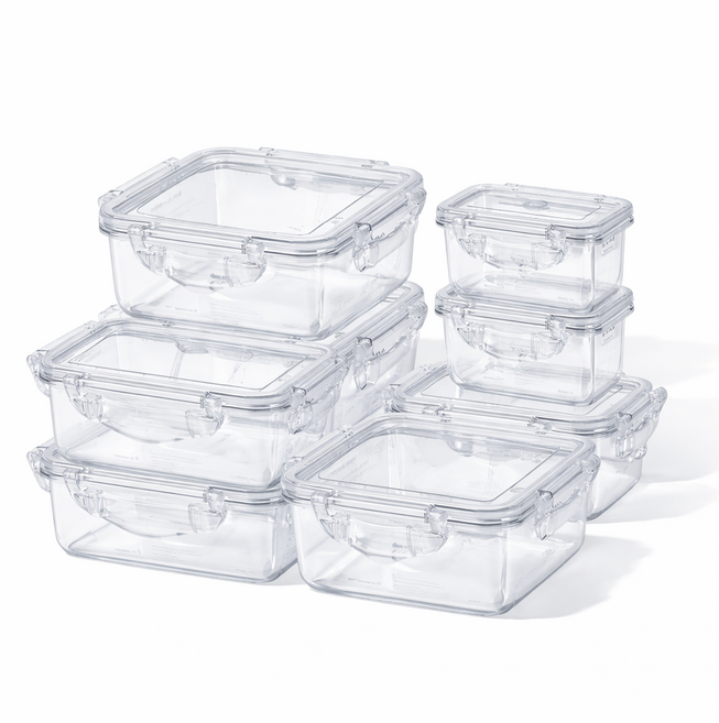 엔에프락 트라이탄 밀폐용기 정사각직사각 혼합세트 8P, 혼합 선물세트 8P, 1세트