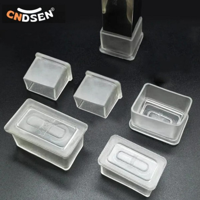미끄럼 방지 무소음 고무 다리 매트 투명 사각 가구 발 캡 긁힘 패드 목재 바닥 15x30mm ~, 02 2Pcs, 06 25x25mm-Transparent