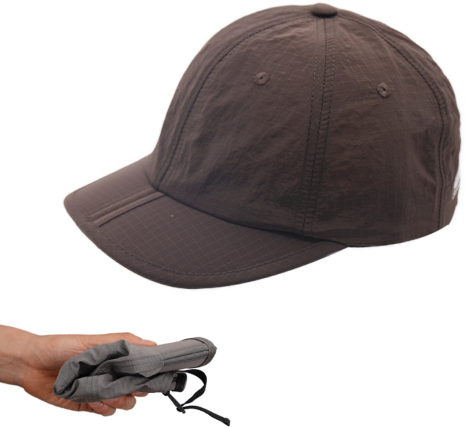 rspct 초경량 숏챙(5cm) 트레일 러닝 접이식 모자, 브라운