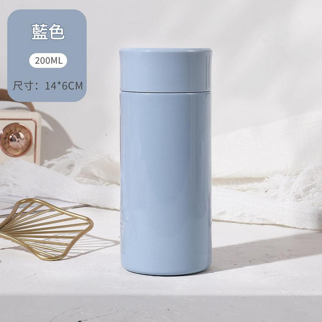 316不鏽鋼迷你口袋杯 200ml, 淺藍色, 1套, 200L