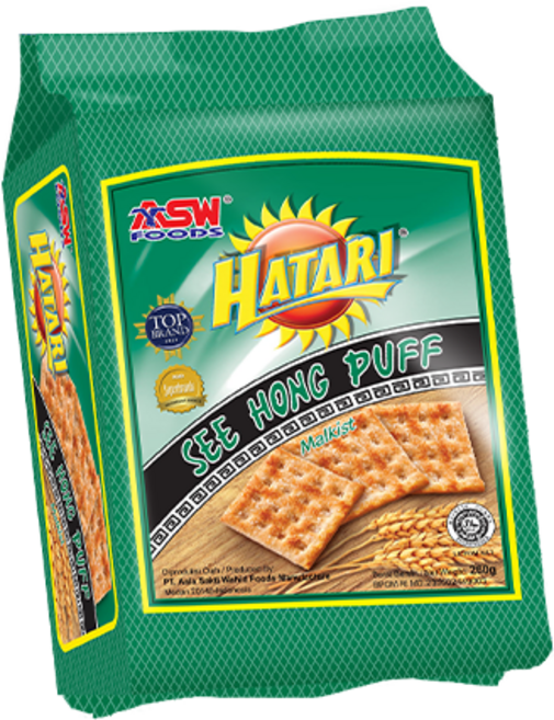 Hatari see hong puff 하타리 시홍 퍼프 설탕 코팅 크래커, 245g, 12개