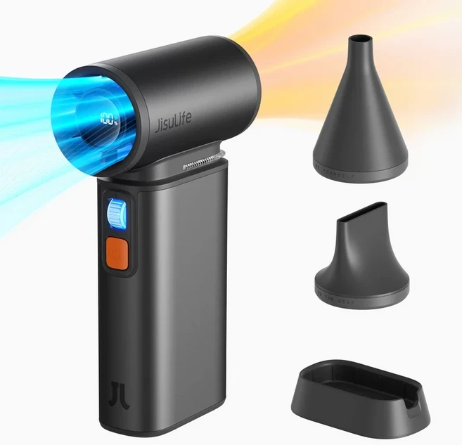 JISULIFE 휴대용 터보 팬 100가지 풍속 조절 가능 9000mAh 충전식 배터리 LED 디스플레이 야외 캠핑, 01 빠른, 01 9000mAh Black FA55