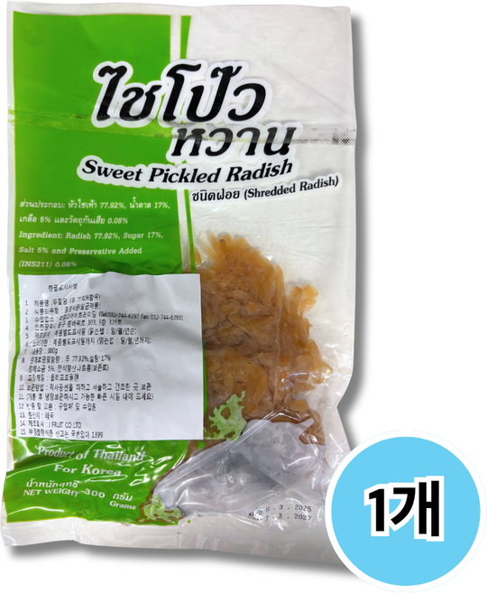 [태국식품]스위트 피클 무채절임 WORLDFOOD, 1개, 300g