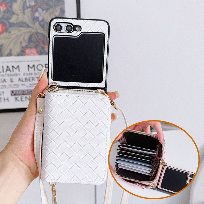 가죽 카드 지갑 목걸이 스트랩 제트플립 케이스 단색 카드수납 Z플립6 Z플립5 Z플립4 Z플립3 제트플립 지플립 6 5 4 3 폰케이스