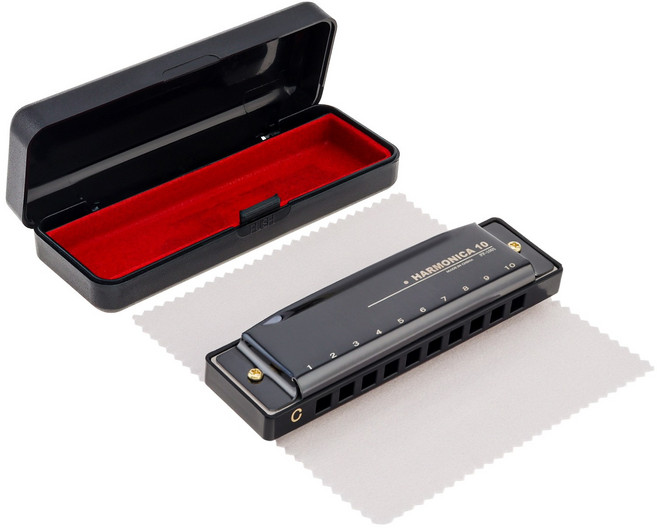 우수한 입문용 10홀 C조 크로마틱 하모니카, 1개, 블랙, FF-1001