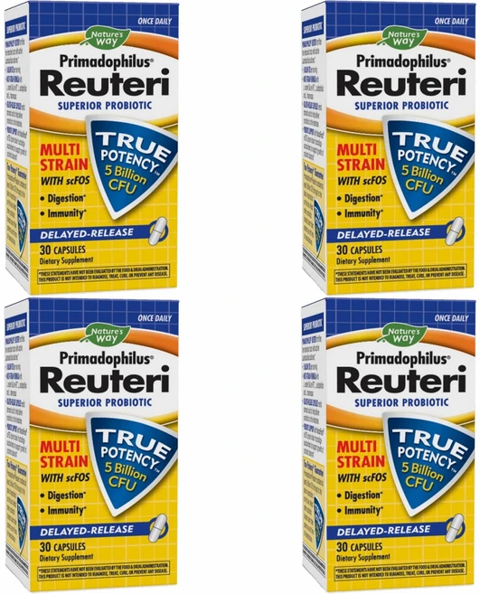네이처스웨이 프리마도필러스 루테리 슈페리어 프로바이오틱 50억 CFU 유산균, 4개, 30정 - 쿠팡