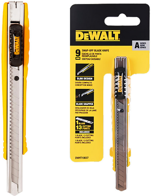 디월트공식대리점 9mm 스냅오프 커터칼 공업용 사무용 컷터 칼 DWHT10037