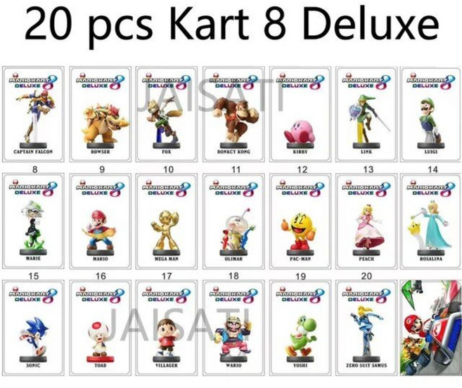 젤다 왕국 눈물 링크 가논돌프 공주 젤다의 전설 야생의 숨결 아미보 카드 스위치, 1개, 20장 마리오 카트 딜럭스 8