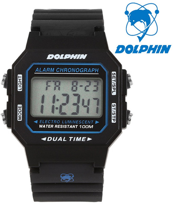 돌핀 100M 방수 전자손목시계 567-32B