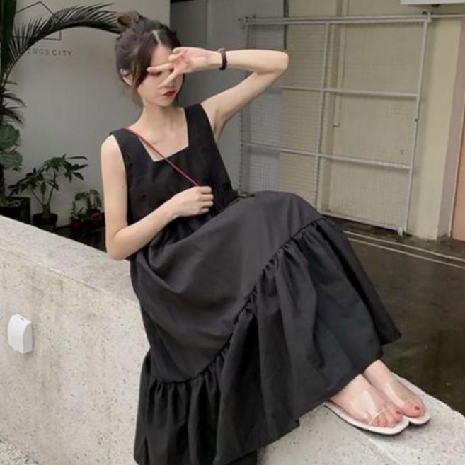 민소매 캉캉 여름 롱원피스 휴양지 바캉스_W9EAA12