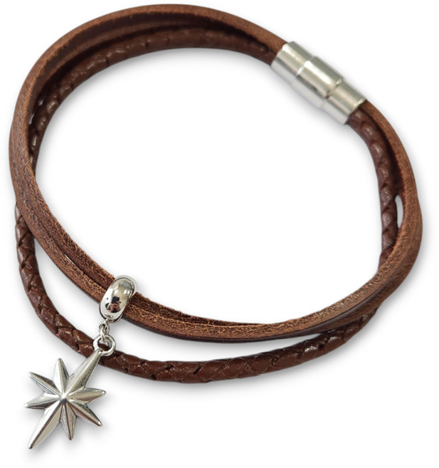 더로크 남성 팬던트 가죽 팔찌