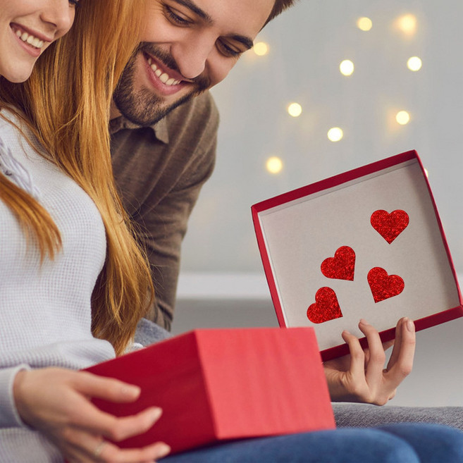 반짝이는 레드 하트스티커 홀로그램 스티커, 3.8cm, 1개