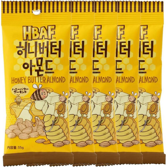 HBAF 허니버터 아몬드 35g x 5봉, 5개
