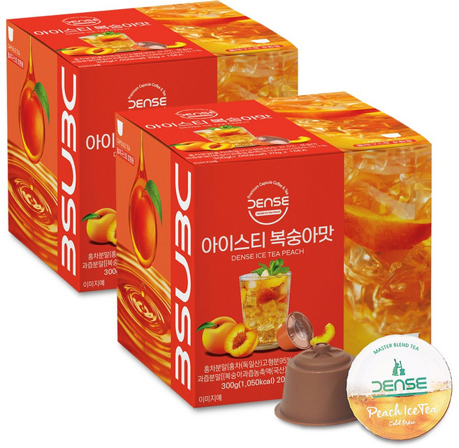 덴스 돌체구스토 호환 캡슐커피 아이스티 복숭아맛, 2개, 15개입, 20g