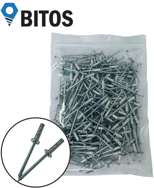 블라인드 멀티 리벳 리뱃 못 알류미늄 스텐 둥근머리 리베트 200개, 알루미늄 리벳못, 1세트