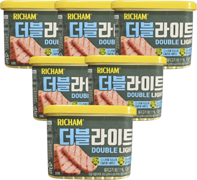 동원 리챔 더블라이트 햄통조림, 6개, 300g