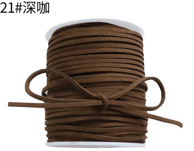 麂皮繩花束材料 烘培禮物包裝牛皮緞帶, 4000公分/一卷/深咖, 1個