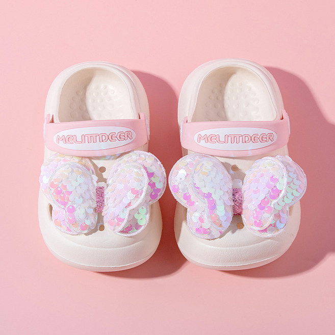달콩슈 여아용 EVA 스팽글 나비 샌들 슬리퍼 DKE113