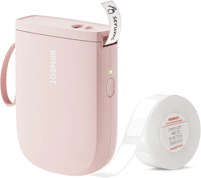 님봇 Niimbot D11H 네임스티커 라벨프린터 (기본라벨지+보호케이스포함), 핑크, 1개