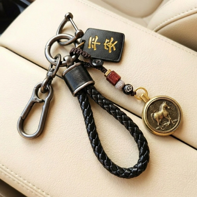 12간지 차키링 황동키링 액막이 금전운 열쇠고리, 4.토끼띠, 1개