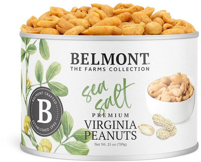 Belmont Peanuts 칵테일 크런치 믹스 532.3ml(18온스) (1팩) | 피칸 버터 토피 버지니아 땅콩 참깨 스틱 라이스 스틱 시즈닝 땅콩 | 간단한 성분, 씨 솔트, 씨 솔트, 1개, 709g