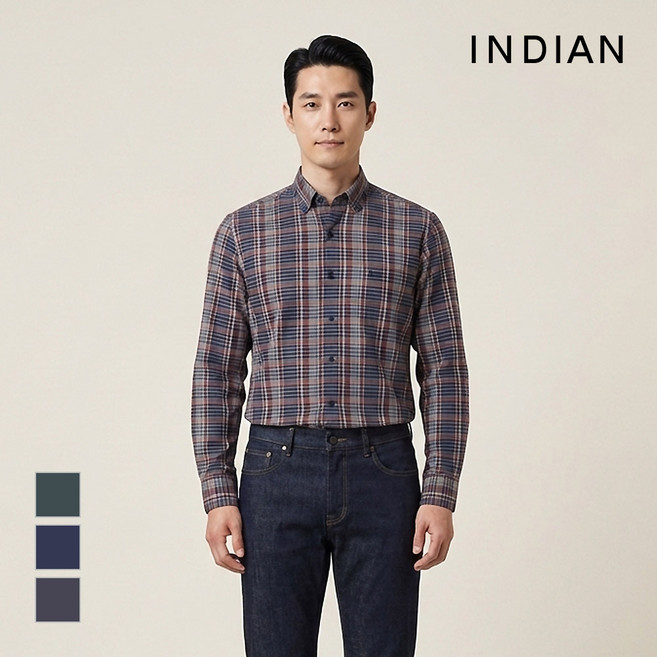 [INDIAN] 린넨 블랜드 미디움체크_MITNL3S1331