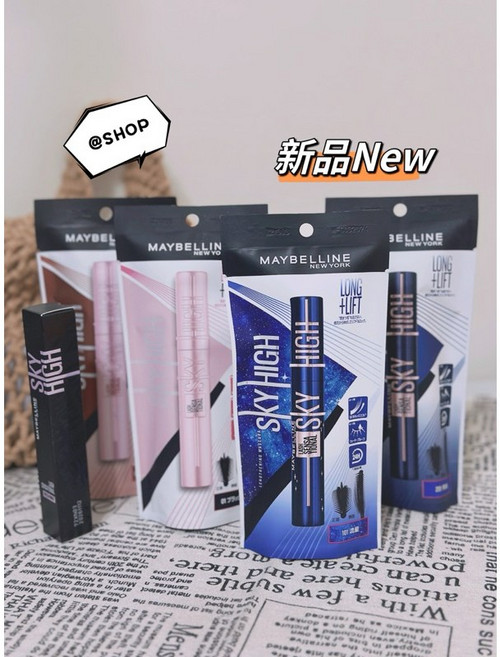 MAYBELLINE 媚比琳 飛天翹防水睫毛膏 台灣公司貨 SKY HIGH, 1個, 黑色